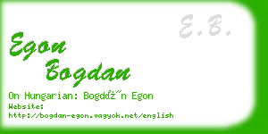 egon bogdan business card